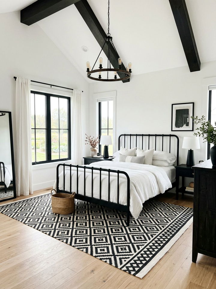 Black And White Farmhouse Bedroom - 30 farmhouse bedroom ideas