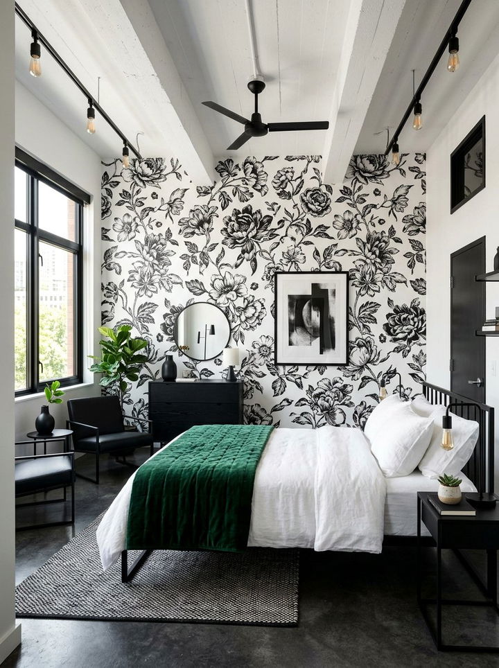 Black And White Floral Wallpaper - 30 bedroom floral wallpapers
