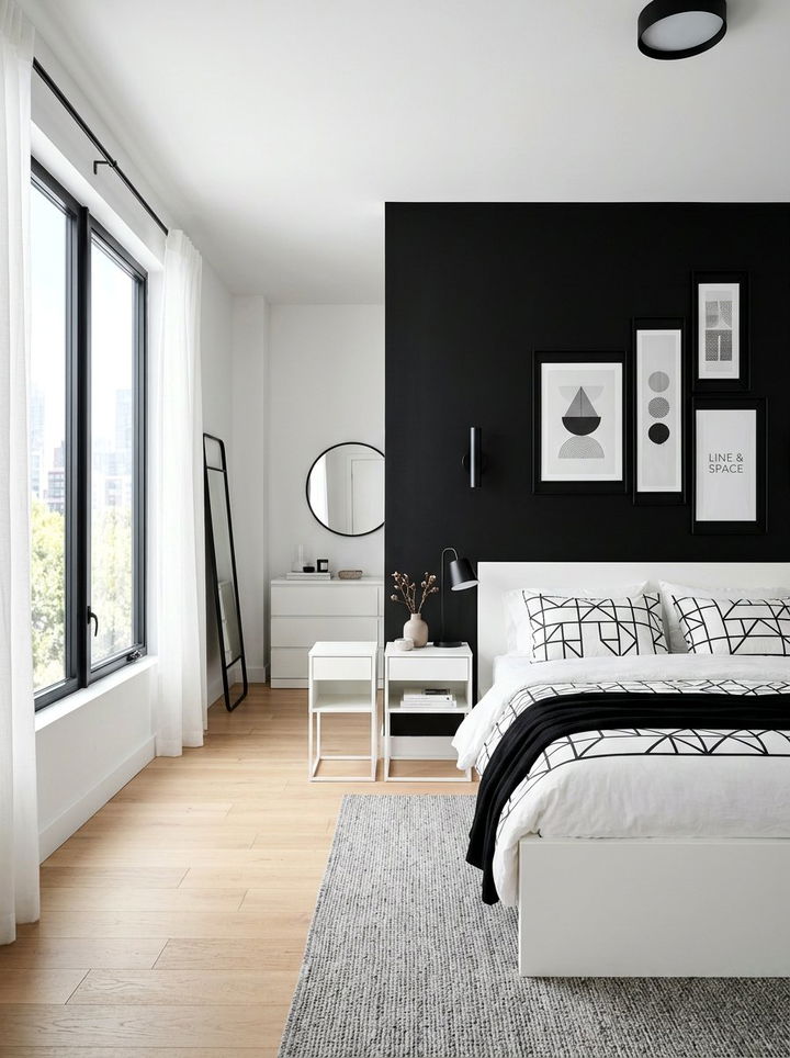 Black And White Minimalist Bedroom - 30 contemporary black bedroom ideas
