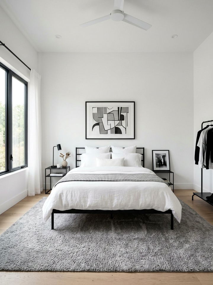 Black And White Minimalist Bedroom - 30 minimalist black bedroom ideas