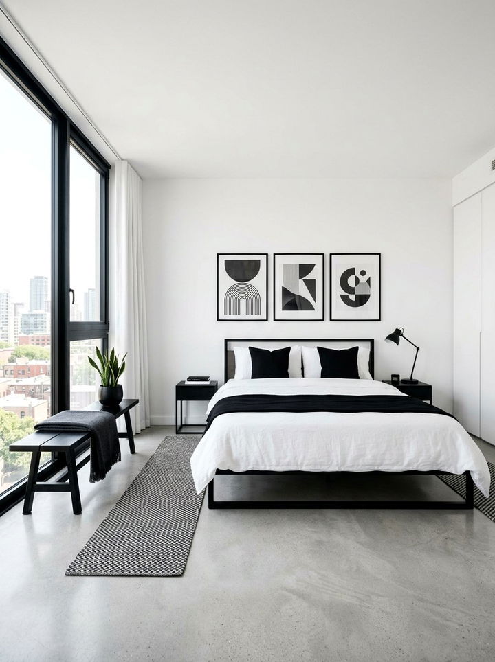 Black And White Minimalist Bedroom - 30 modern black bedroom ideas