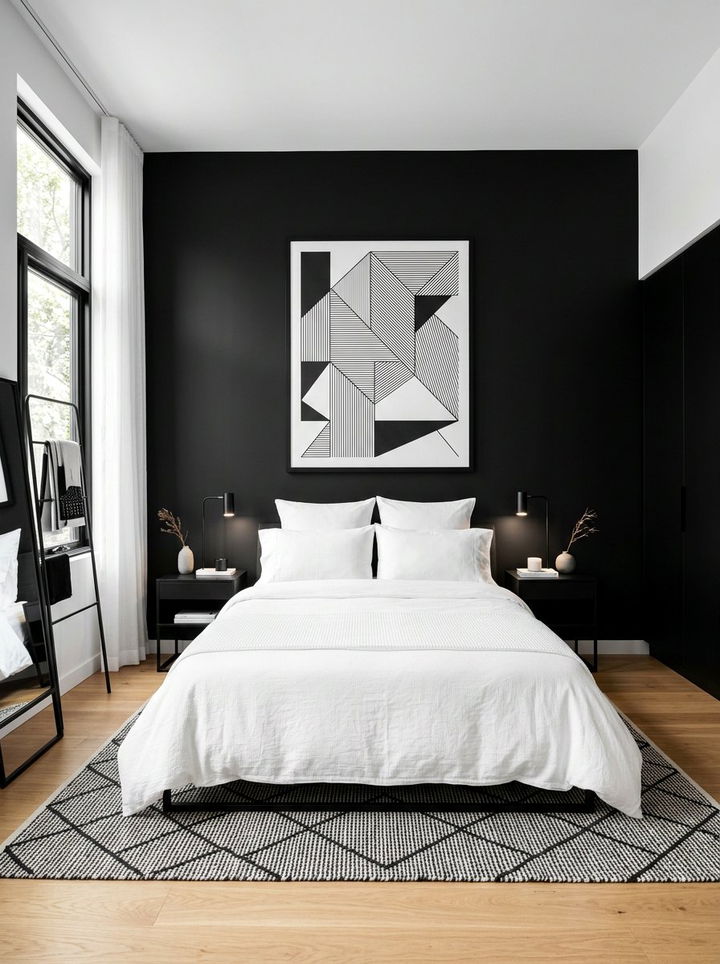 Black And White Minimalist Bedroom - 30 all black bedroom ideas