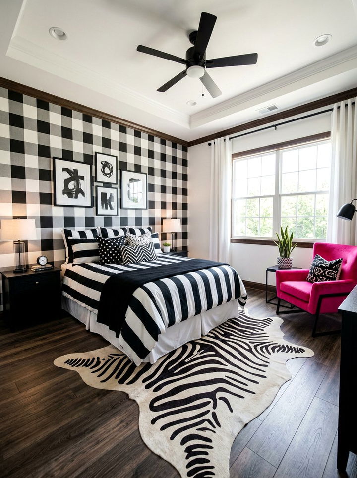 Black And White Pattern Bedroom - 30 maximalist bedroom color ideas