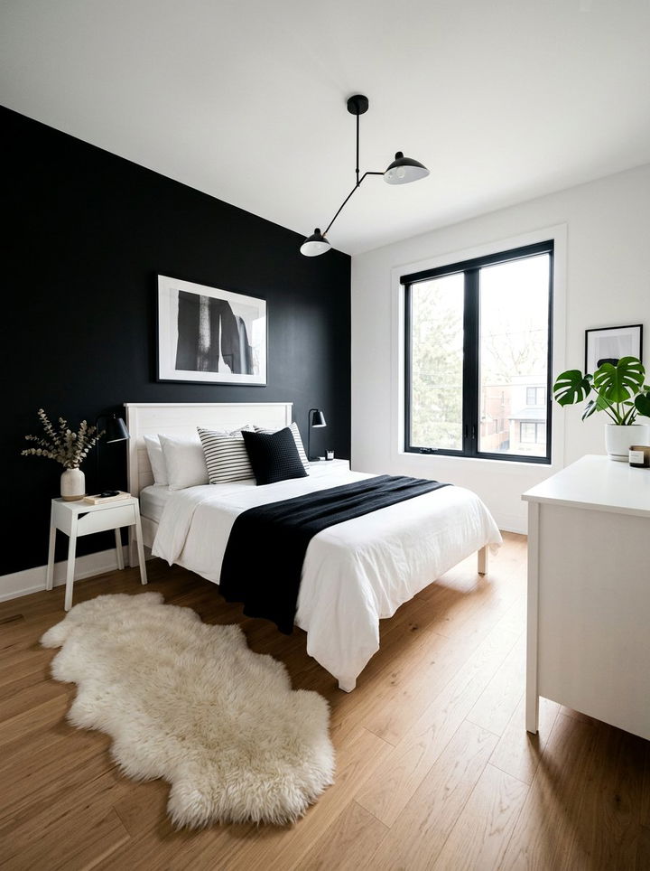 Black And White Scandinavian Bedroom - 30 dark black bedroom ideas