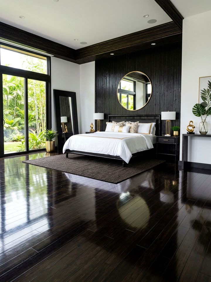 Black Bamboo Bedroom - 30 bedroom bamboo flooring ideas