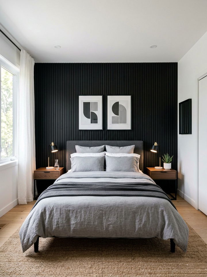 Black Bedroom Accent Wall - 30 minimalist black bedroom ideas