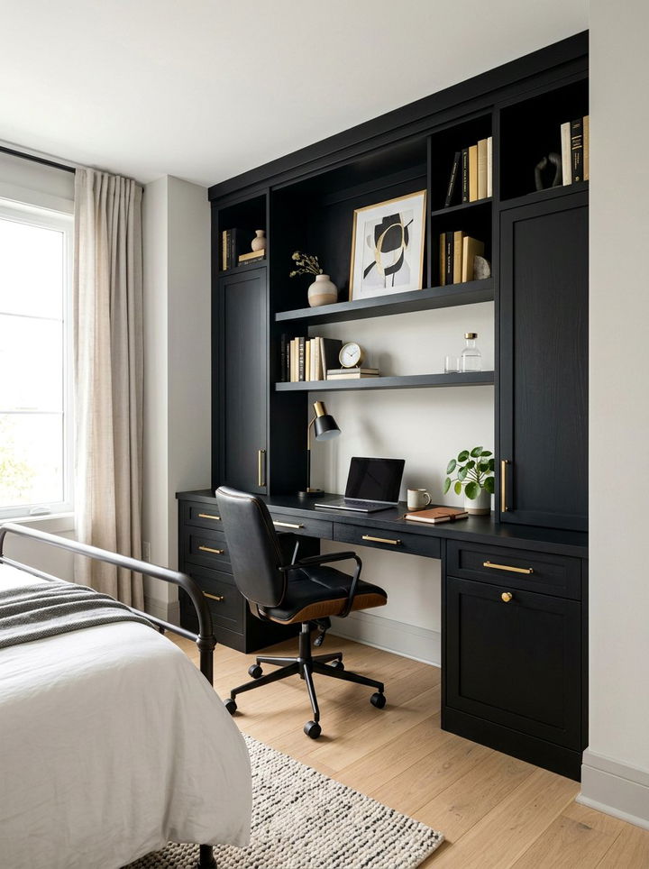 Black Bedroom Built In Desk - 30 bedroom built-in desks