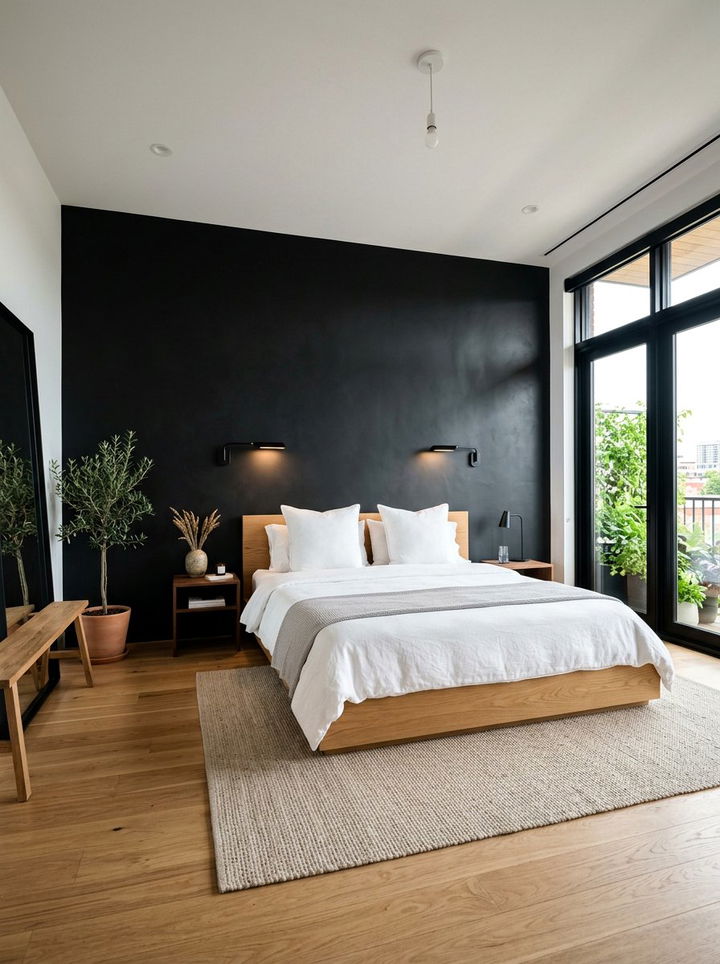 Black Bedroom Wall - 30 minimalist black bedroom ideas