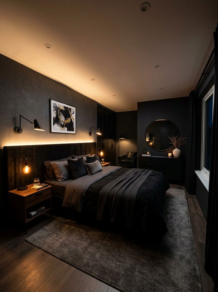 30 Sophisticated Dark Black Bedroom Ideas for Modern Homes