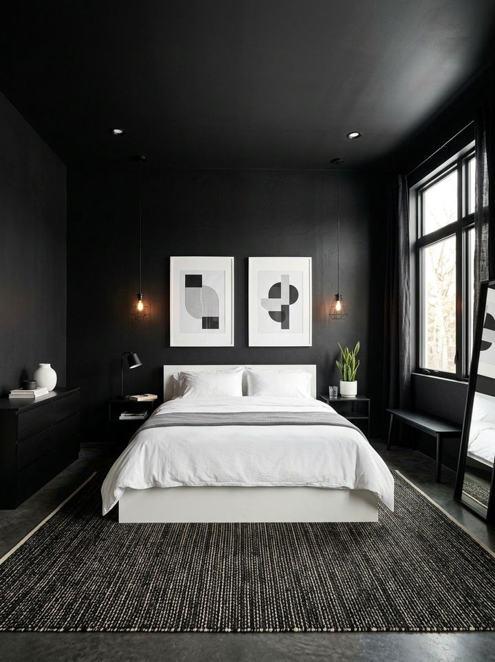 Black Bedroom - 30 bedroom paint ideas