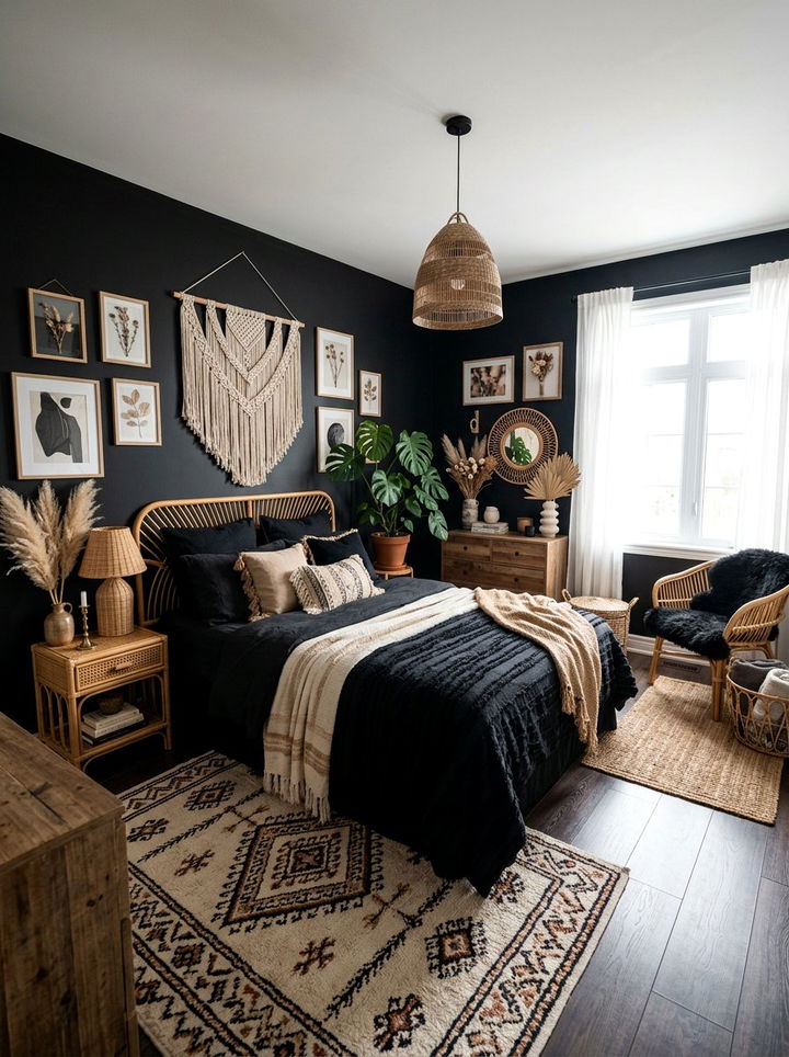 Black Bohemian Bedroom Decor - 30 contemporary black bedroom ideas