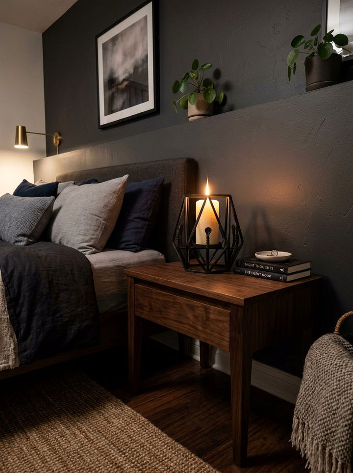 Black Candle Holder - 30 black bedroom accessories ideas