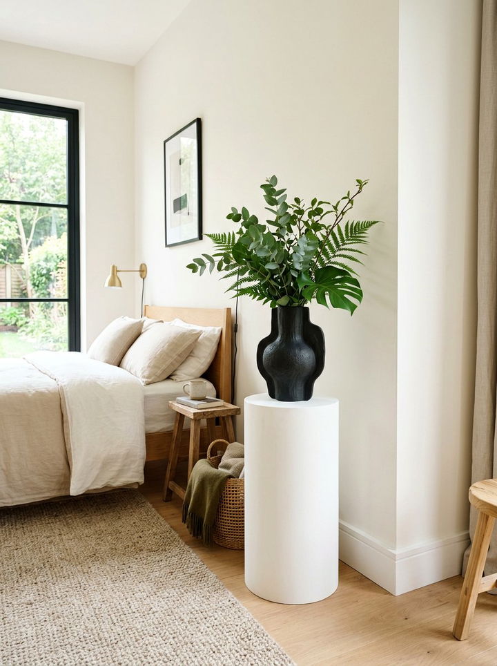 Black Ceramic Vase - 30 black bedroom accessories ideas