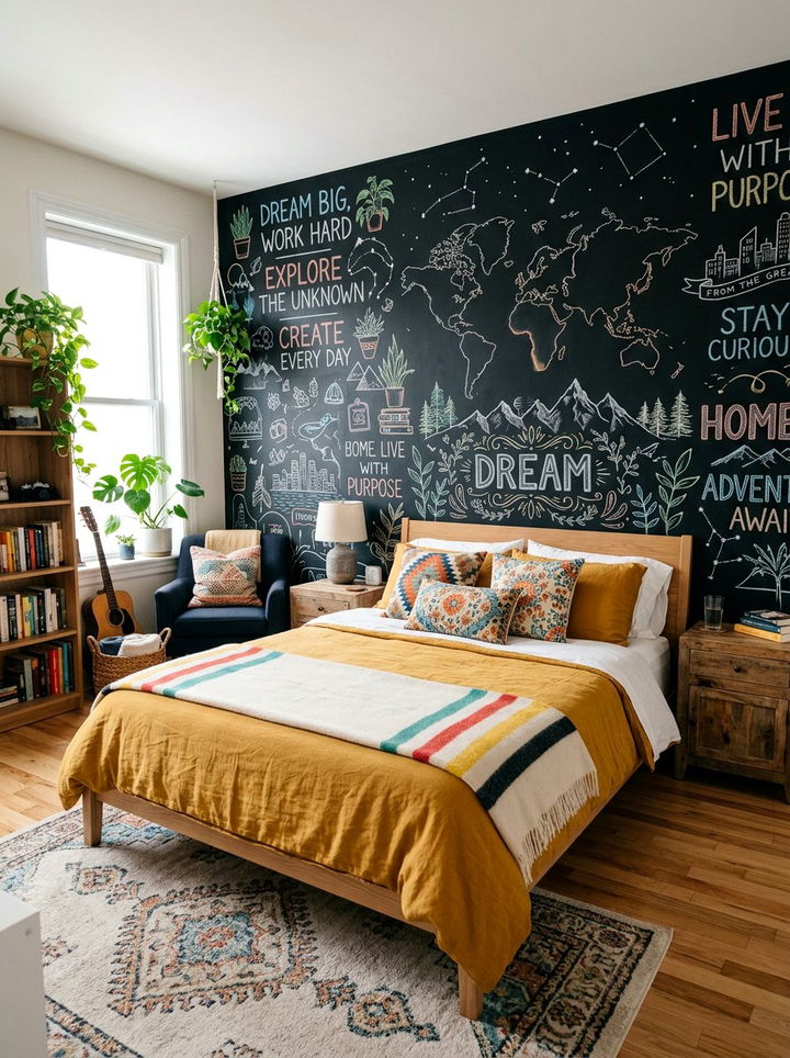 Black Chalkboard Wall - 30 bedroom black walls