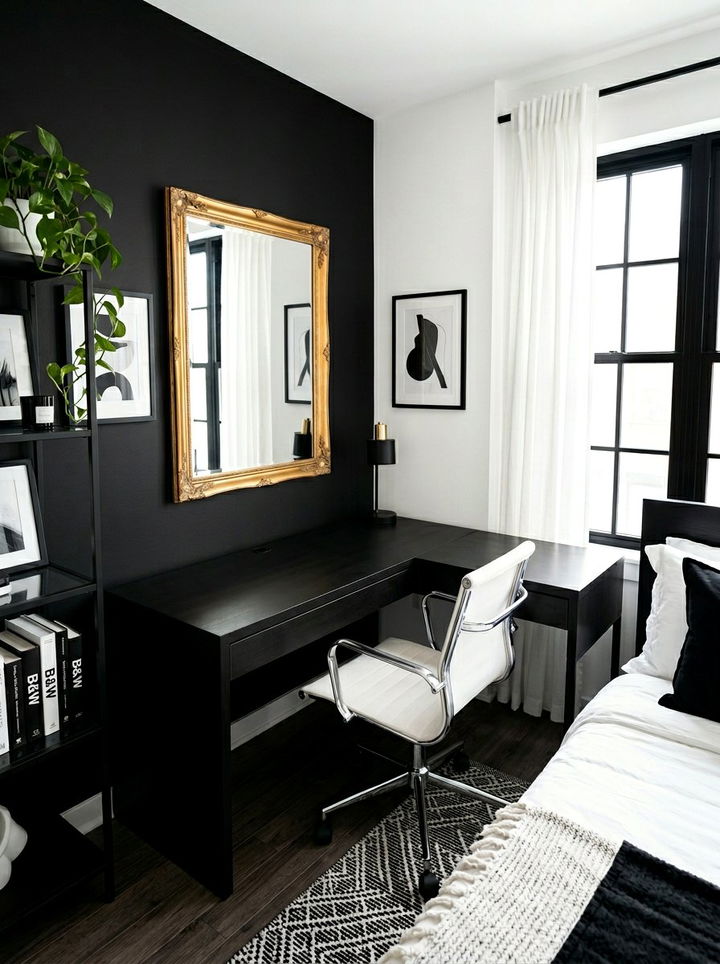 Black Corner Desk - 30 bedroom corner desk ideas