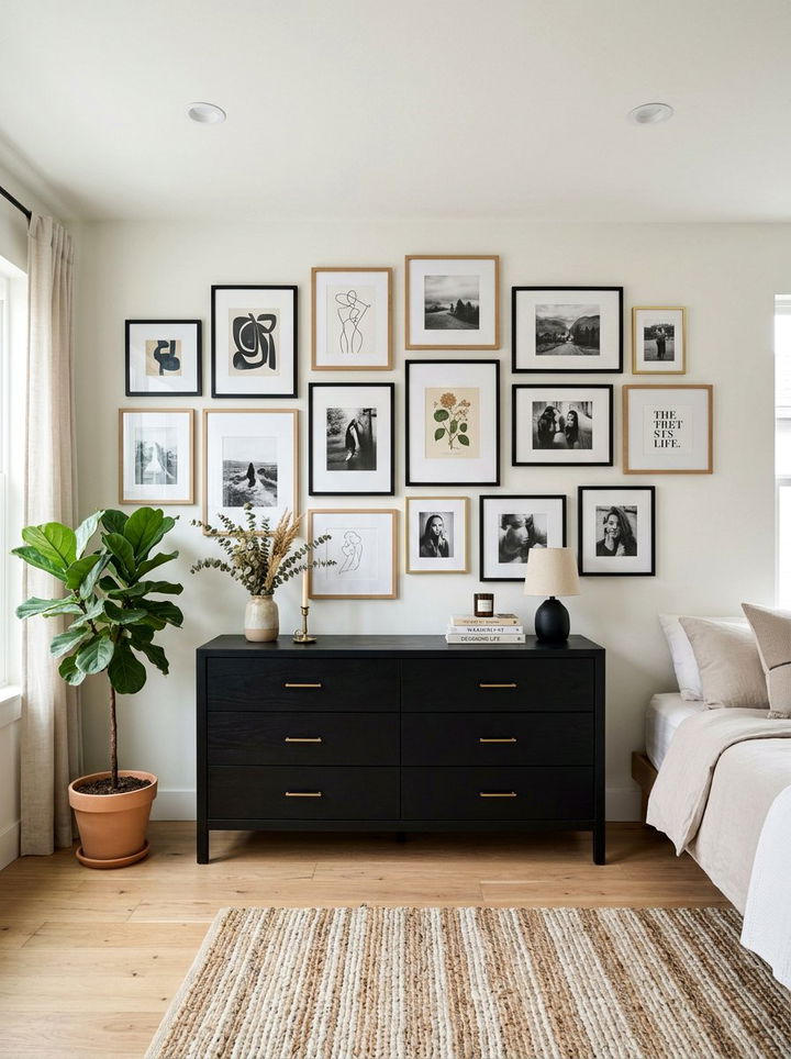 Black Dresser Gallery Wall - 30 bedroom black dressers