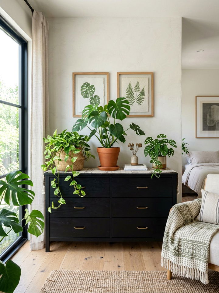 Black Dresser Green Plants - 30 bedroom black dressers