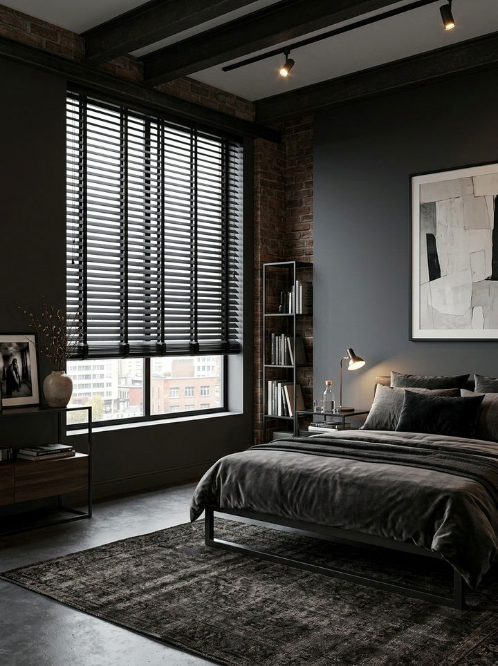 Black Faux Wood Venetian Blinds - 30 bedroom venetian blinds