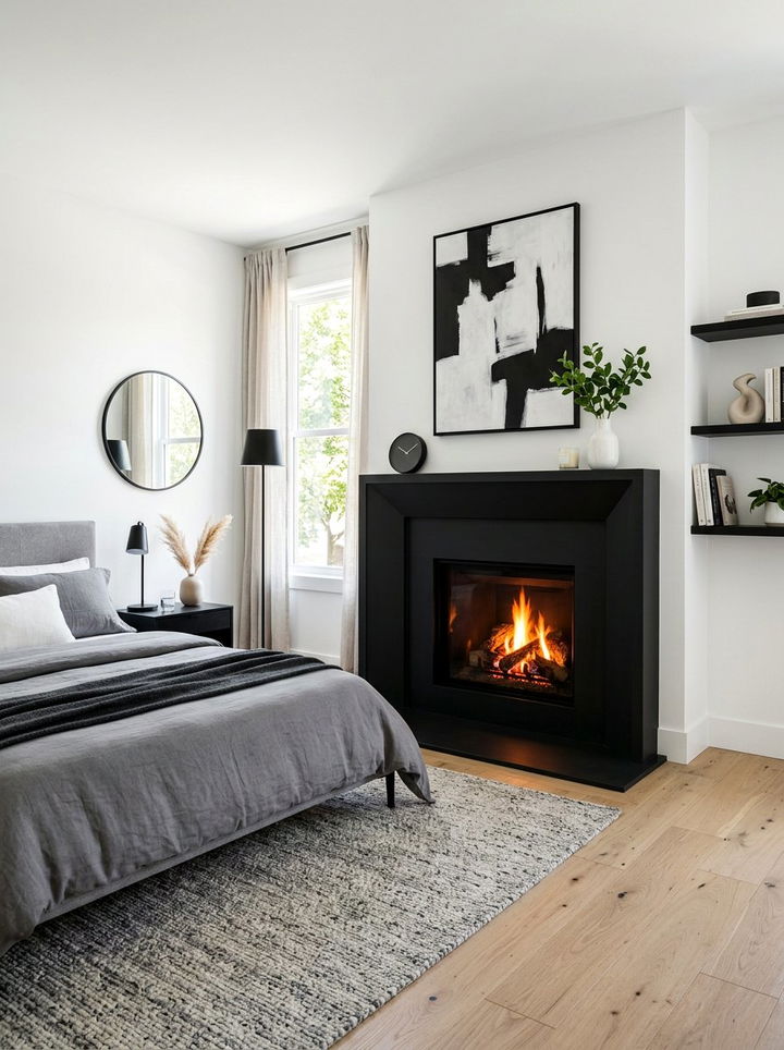 Black Fireplace Surround Master Bedroom - 30 bedroom with fireplace ideas