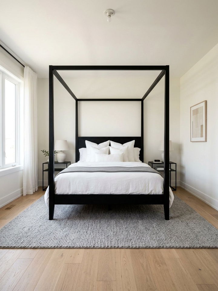 Black Four Poster Bed - 30 dramatic bedroom ideas