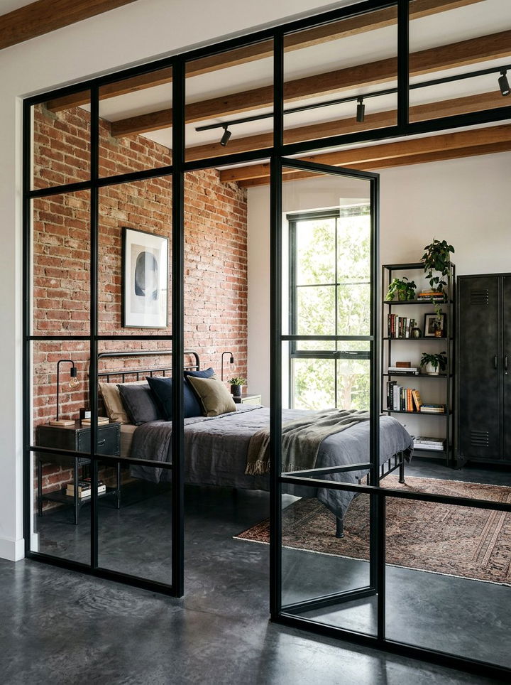 Black Frame Glass Door - 30 bedroom glass doors