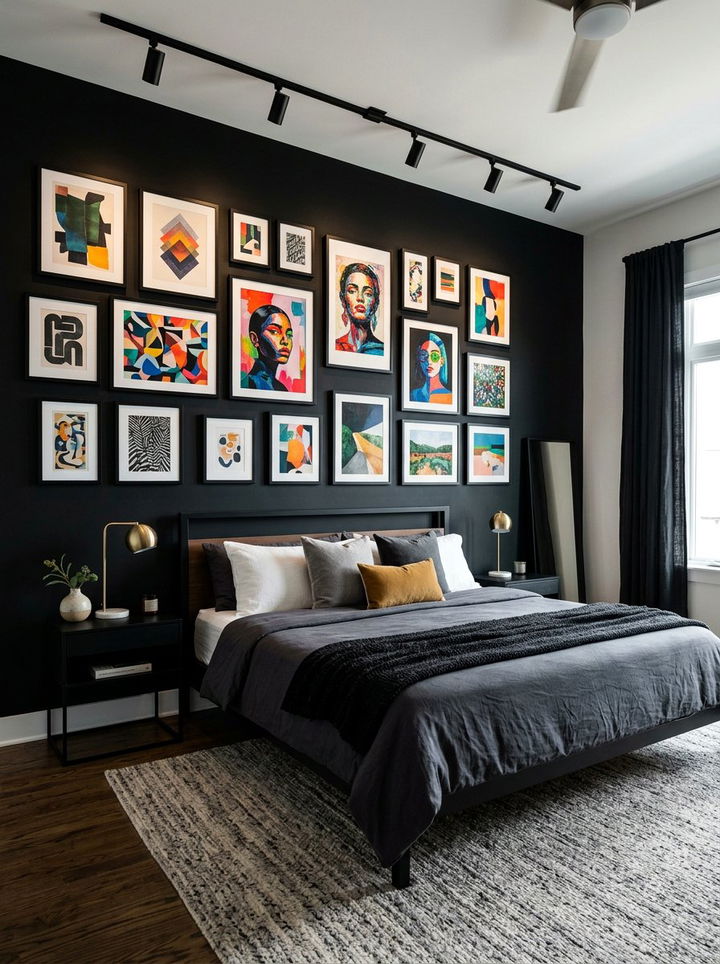 Black Framed Art Bedroom - 30 contemporary black bedroom ideas