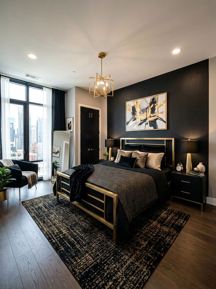 Black Gold Bedroom - 30 gold accent bedroom ideas
