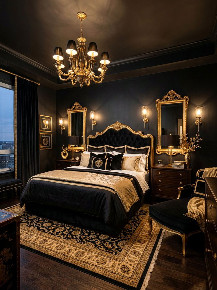 Black Gold Decor Bedroom - 30 black bedroom ideas