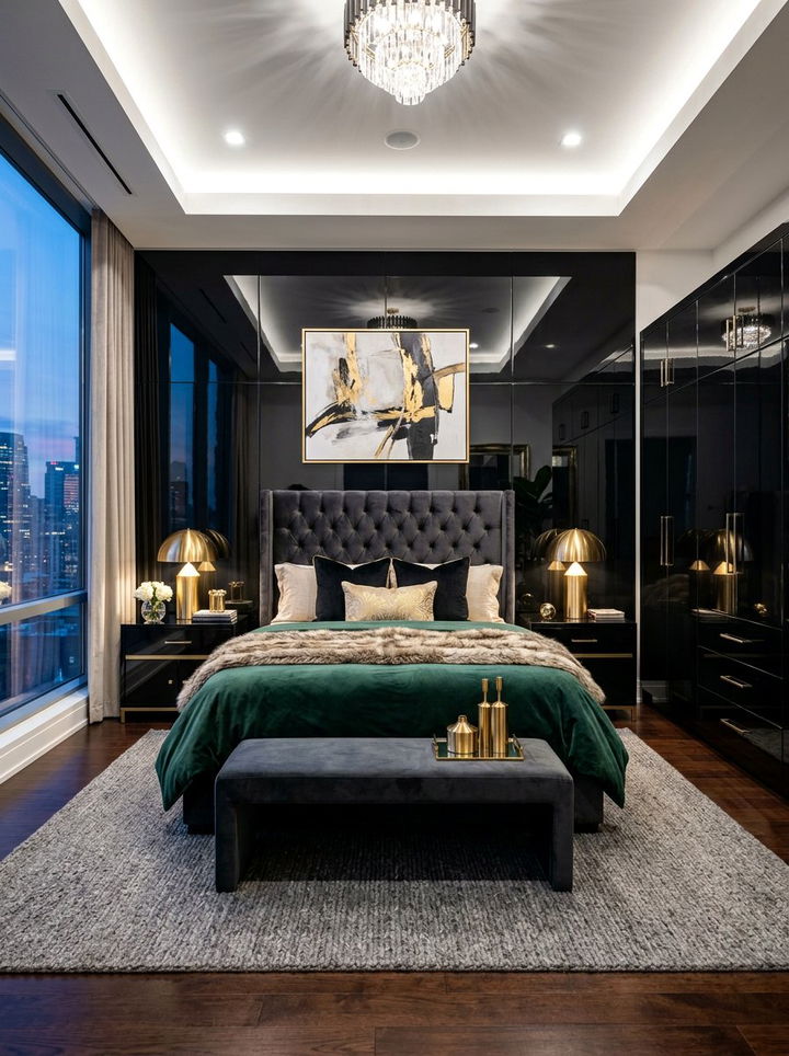 Black High Gloss Bedroom - 30 modern black bedroom ideas