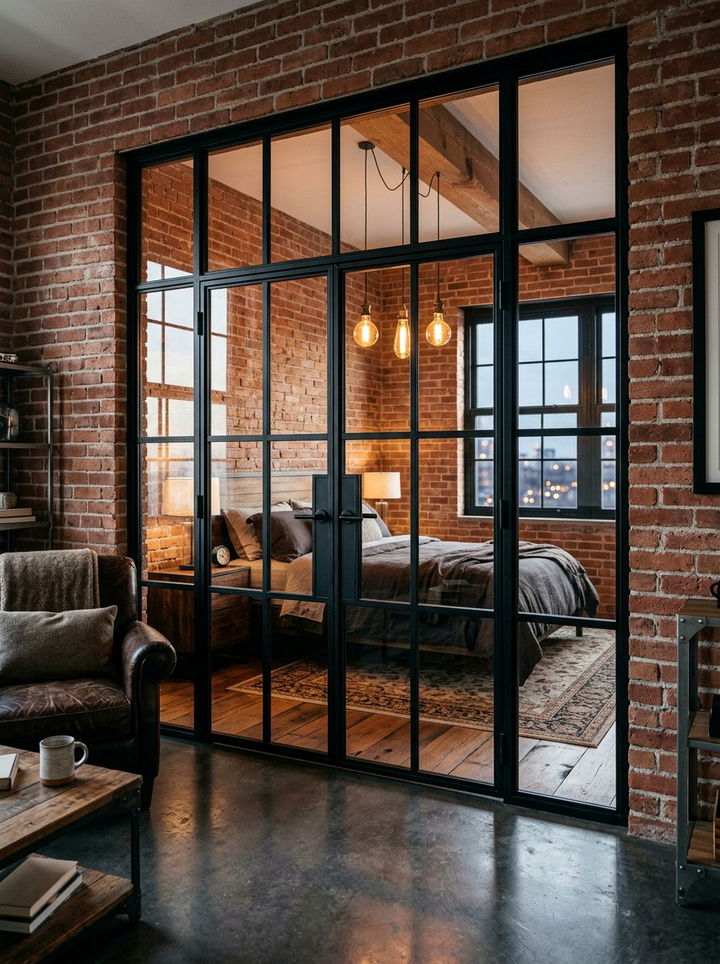 Black Industrial Frame Door - 30 bedroom sliding doors
