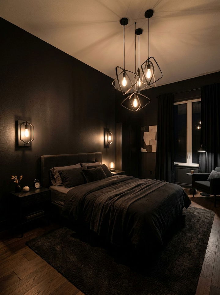 Black Lighting Bedroom - 30 black bedroom ideas