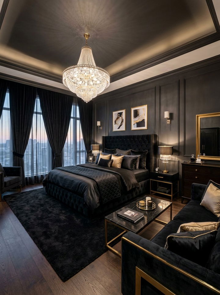 Black Luxury Master Bedroom - 30 all black bedroom ideas