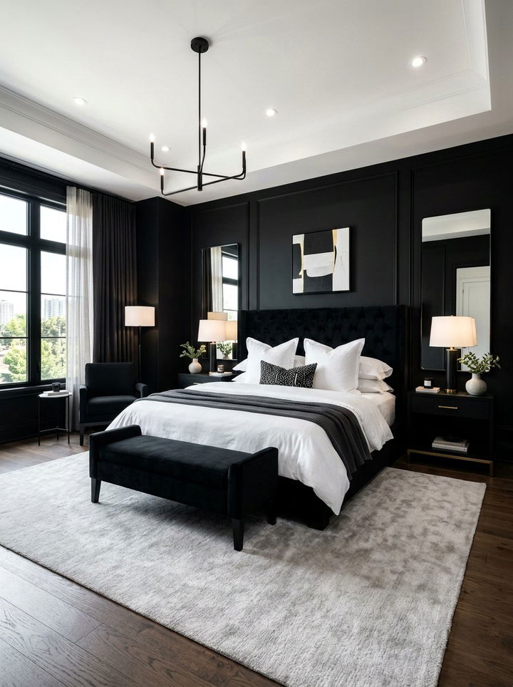 Black Master Bedroom - 30 masculine bedroom ideas