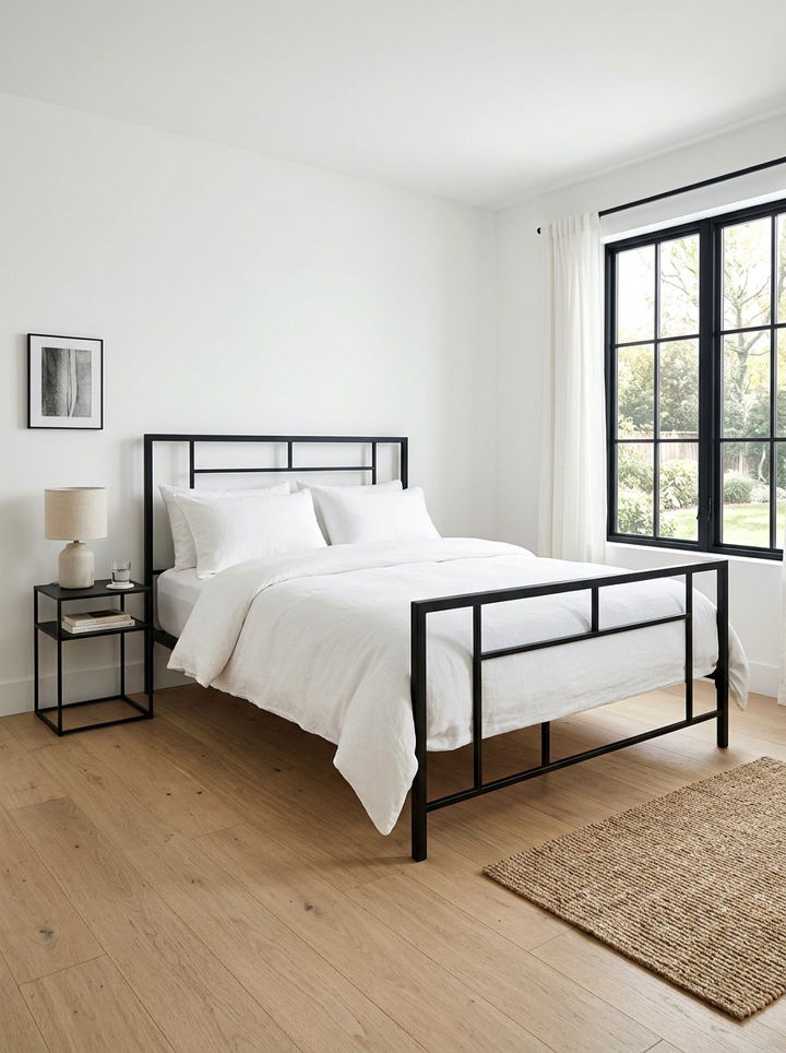 Black Metal Bed Frame - 30 Norwegian bedroom ideas