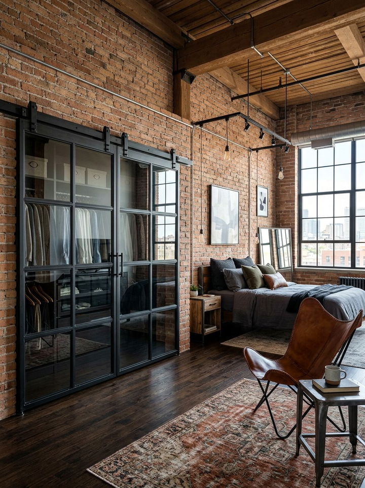 Black Metal Frame Closet Door - 30 bedroom closet doors