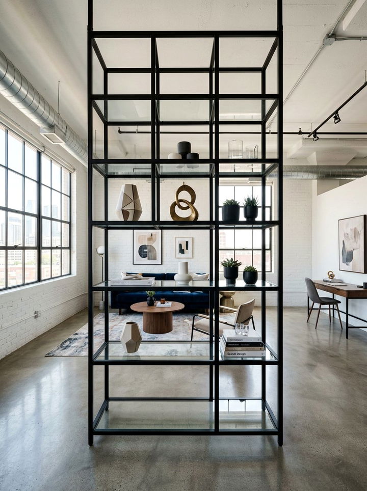 Black Metal Frame Divider - 30 bedroom bookshelf dividers