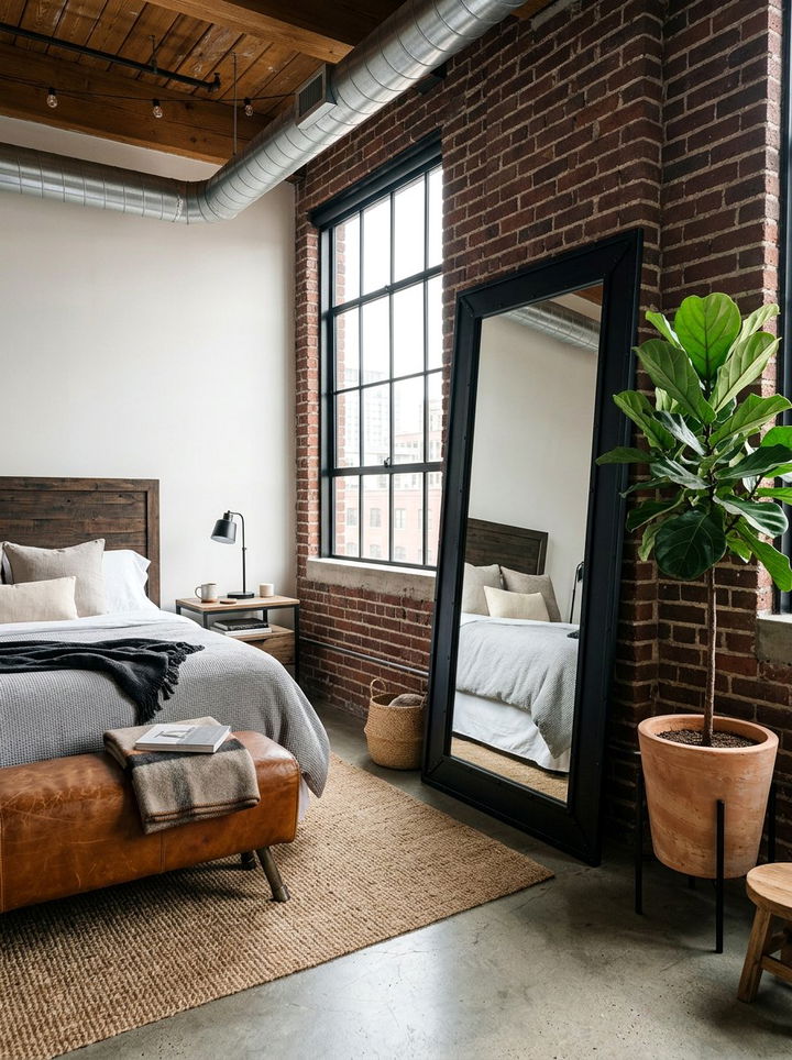 Black Metal Leaner Mirror - 30 bedroom full length mirrors