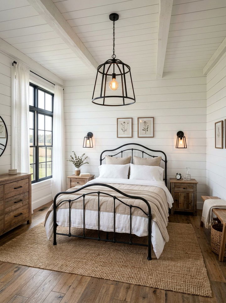 Black Metal Light Fixtures - 30 bedroom lighting ideas