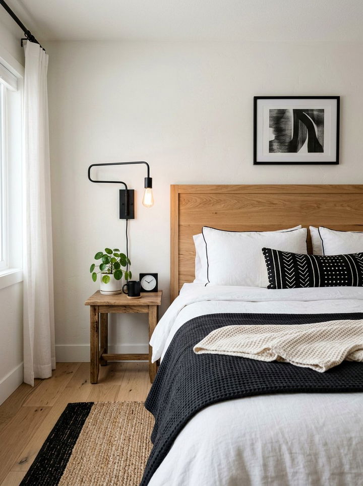 Black Metal Sconce - 30 bedroom lighting design