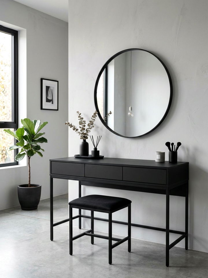 Black Minimalist Vanity Desk - 30 bedroom vanity tables