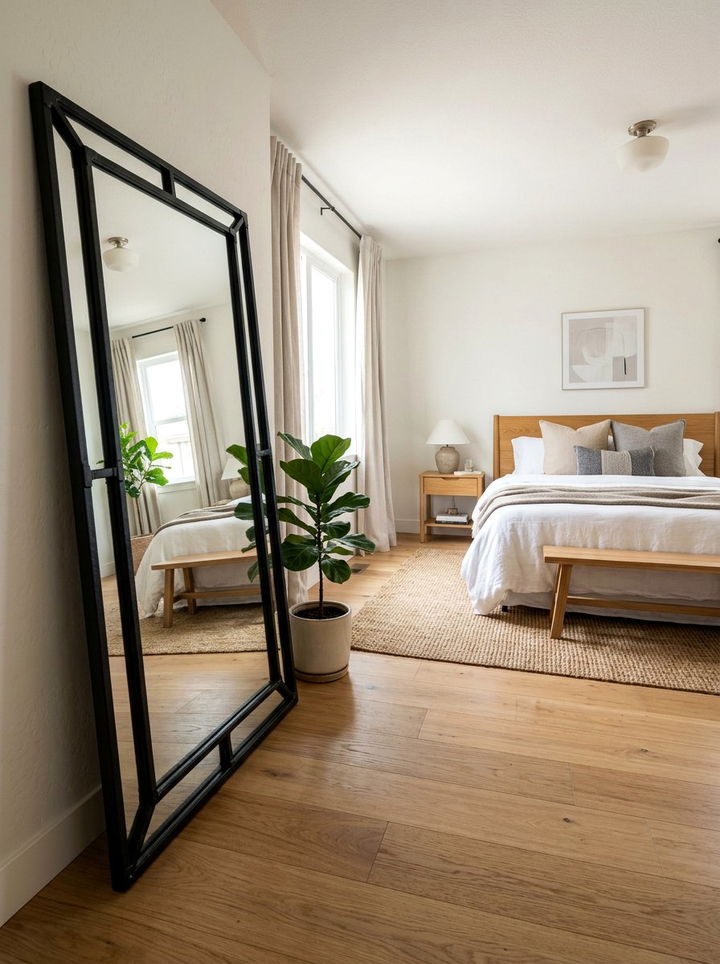 Black Mirror Frame - 30 black bedroom accessories ideas