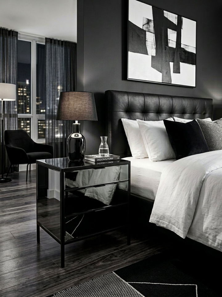 Black Mirrored Nightstand - 30 bedroom mirrored nightstands