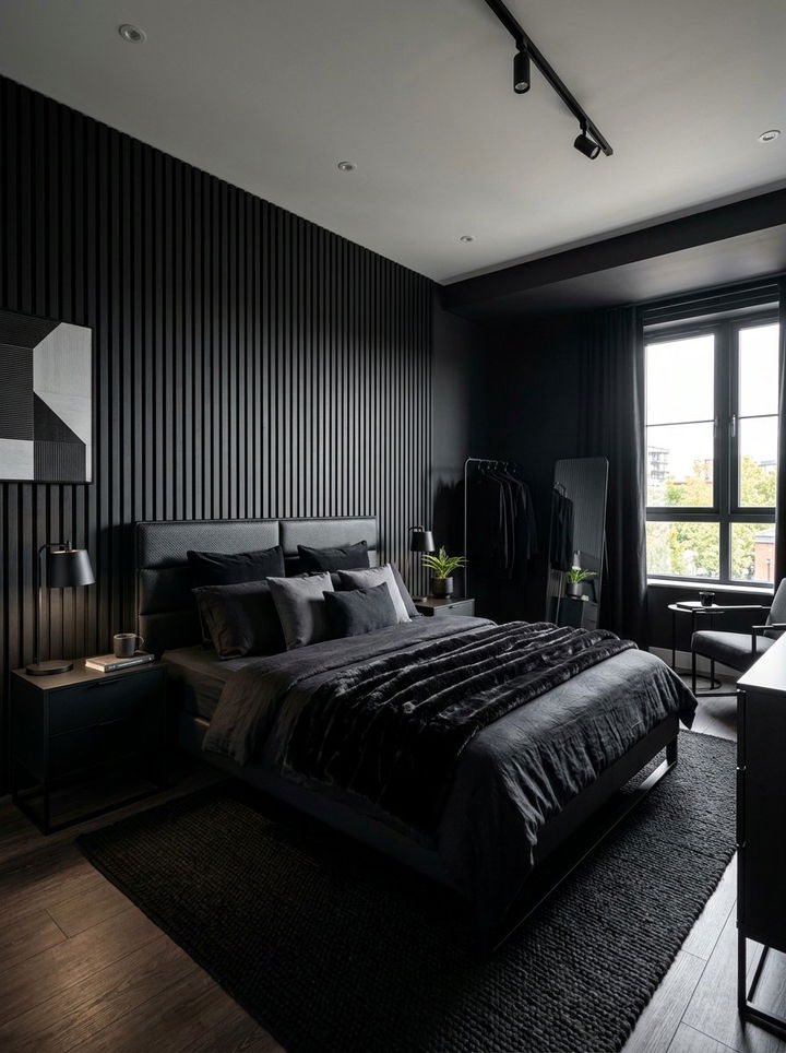 Black Modern Bedroom - 30 monochromatic bedroom ideas
