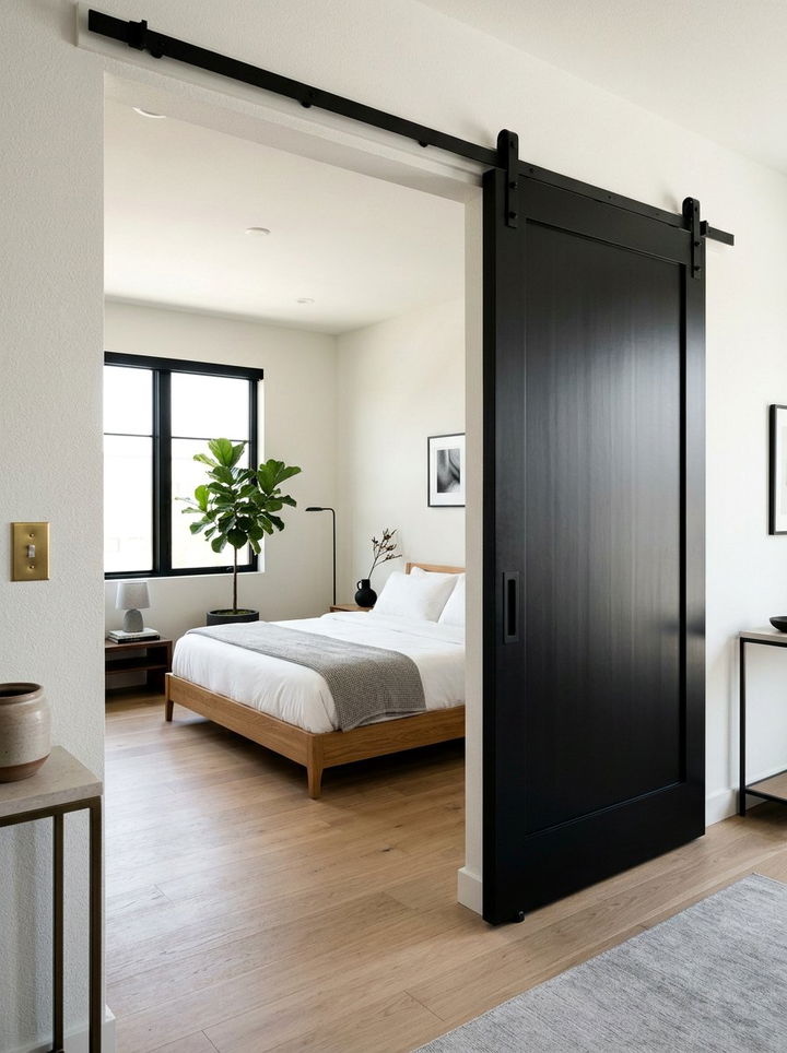 Black Modern Sliding Door - 30 bedroom barn doors