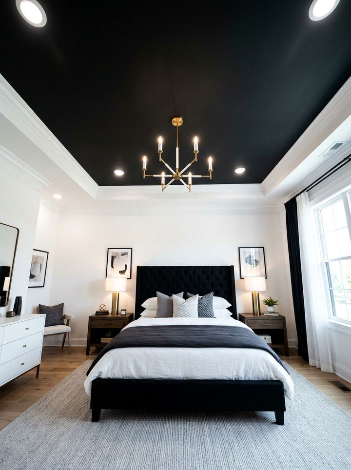 Black Painted Ceiling Bedroom - 30 black bedroom design ideas
