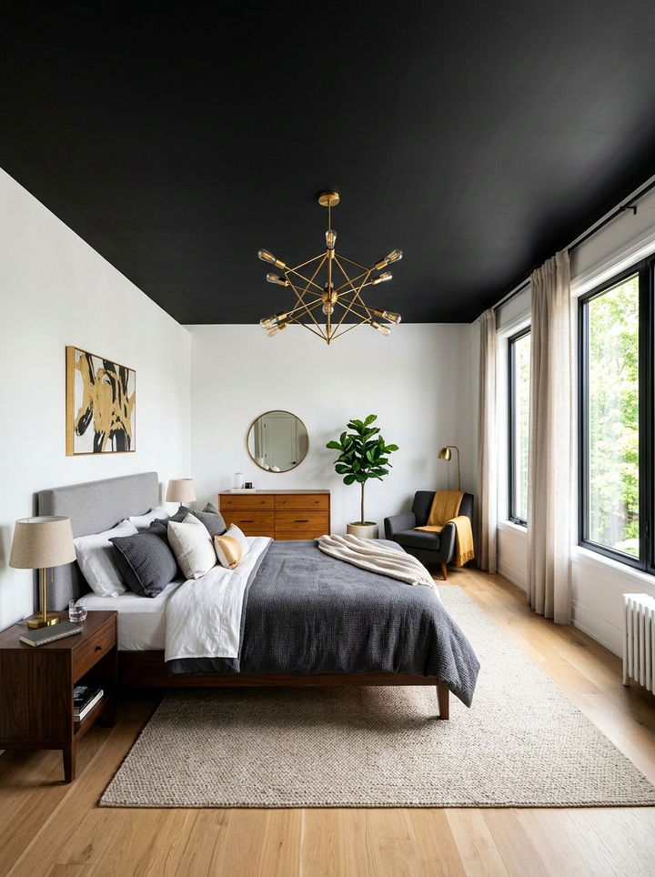 Black Painted Ceiling - 30 bedroom ceiling design ideas