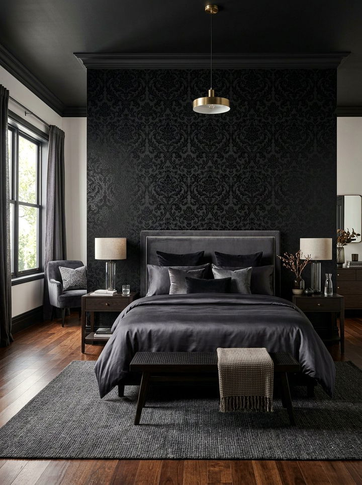 30 Stunning Bedroom Black Walls for a Dramatic Statement