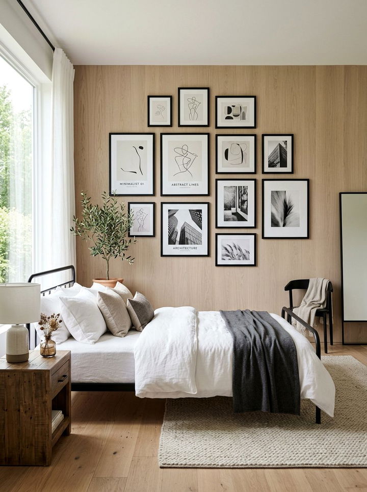 Black Picture Frames - 30 rustic black bedroom ideas