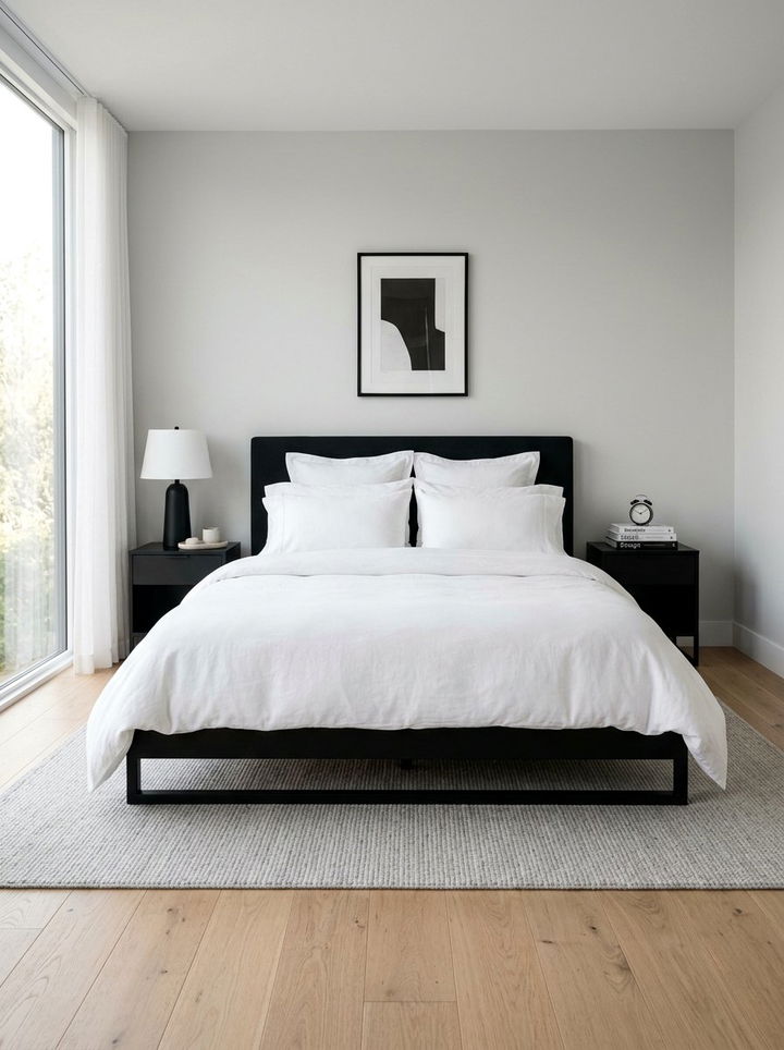 Black Platform Bed - 30 minimalist black bedroom ideas