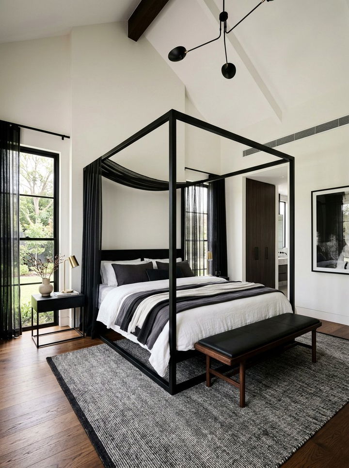 Black Poster Bed Bedroom - 30 contemporary black bedroom ideas